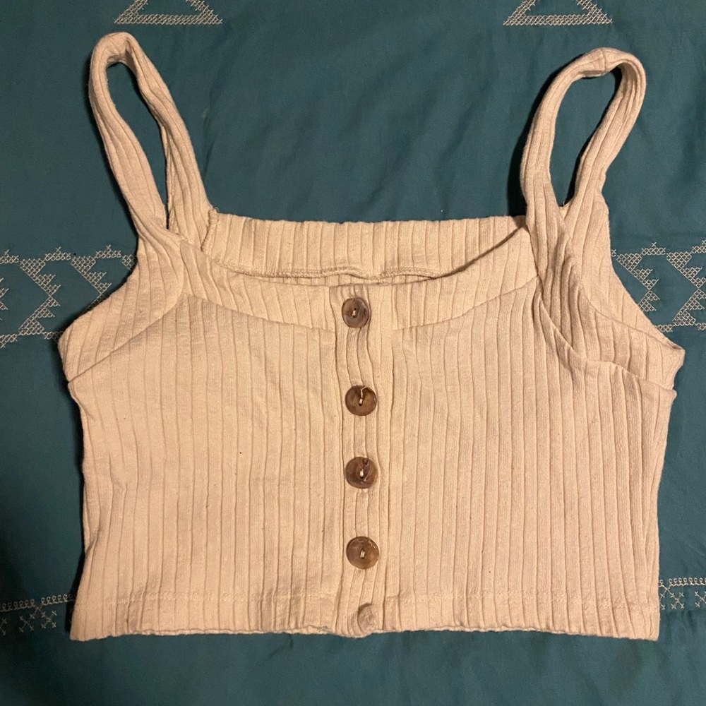 Cream Crop Top